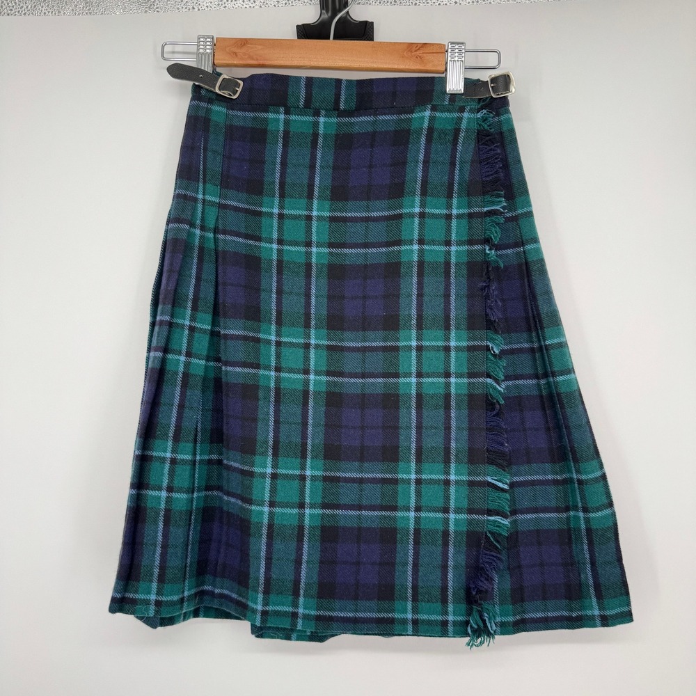 Vintage Laird Portch of Scotland Wool Kilt Skirt S Plaid Heritage Dark Academia